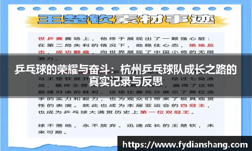 乒乓球的荣耀与奋斗：杭州乒乓球队成长之路的真实记录与反思